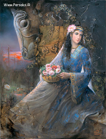 نقاشی های زیبا از زنان زیبای ایرانی ( عاشقانه) Www.Parsaks.iR